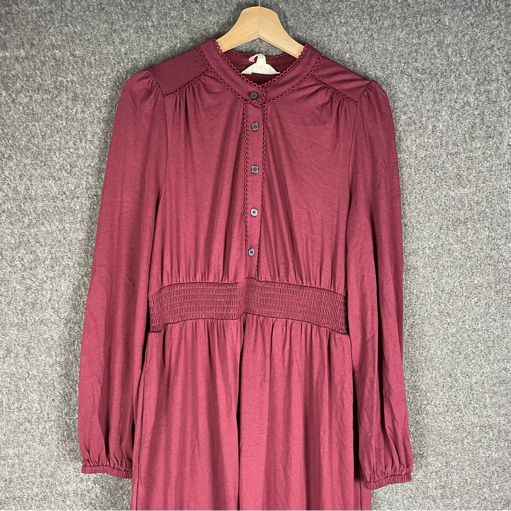 Boden 10R Women's Shirred Waist Tier Midi Dress Western Boho Prairie Cottage NEW - Picture 3 of 13